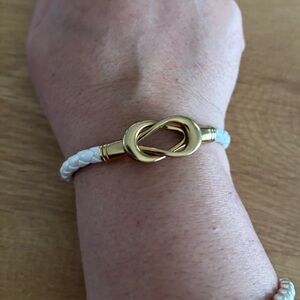 Gold and White Infinity Bracelet